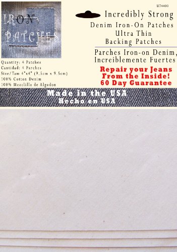 4 Ultra Thin Backing Patches - Super Strong Iron on Inside Patch