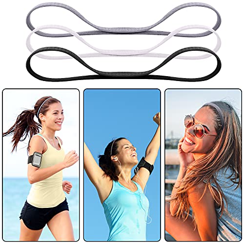 Image of Duufin 20 Pieces Elastic Headbands Non Slip Sport Headband Thin Sweat Workout Headband Elastic Sports Headbands for Women, Men and Girls