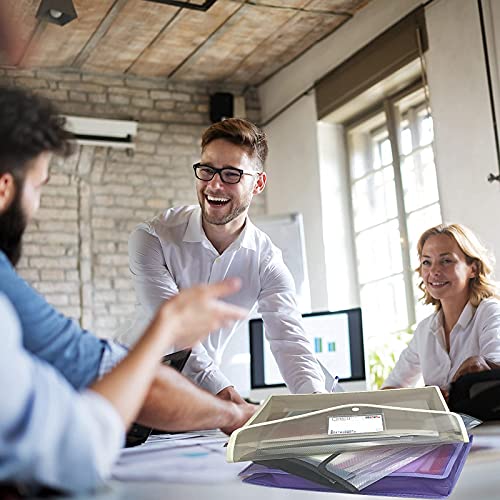 Expanding File Folder, Plastic Envelope With Snap Button Closure & Label Pocket, Legal Size, 7 Packs, Assorted Color, Poly Document Wallet, Reusable Durable Waterproof #TOP1