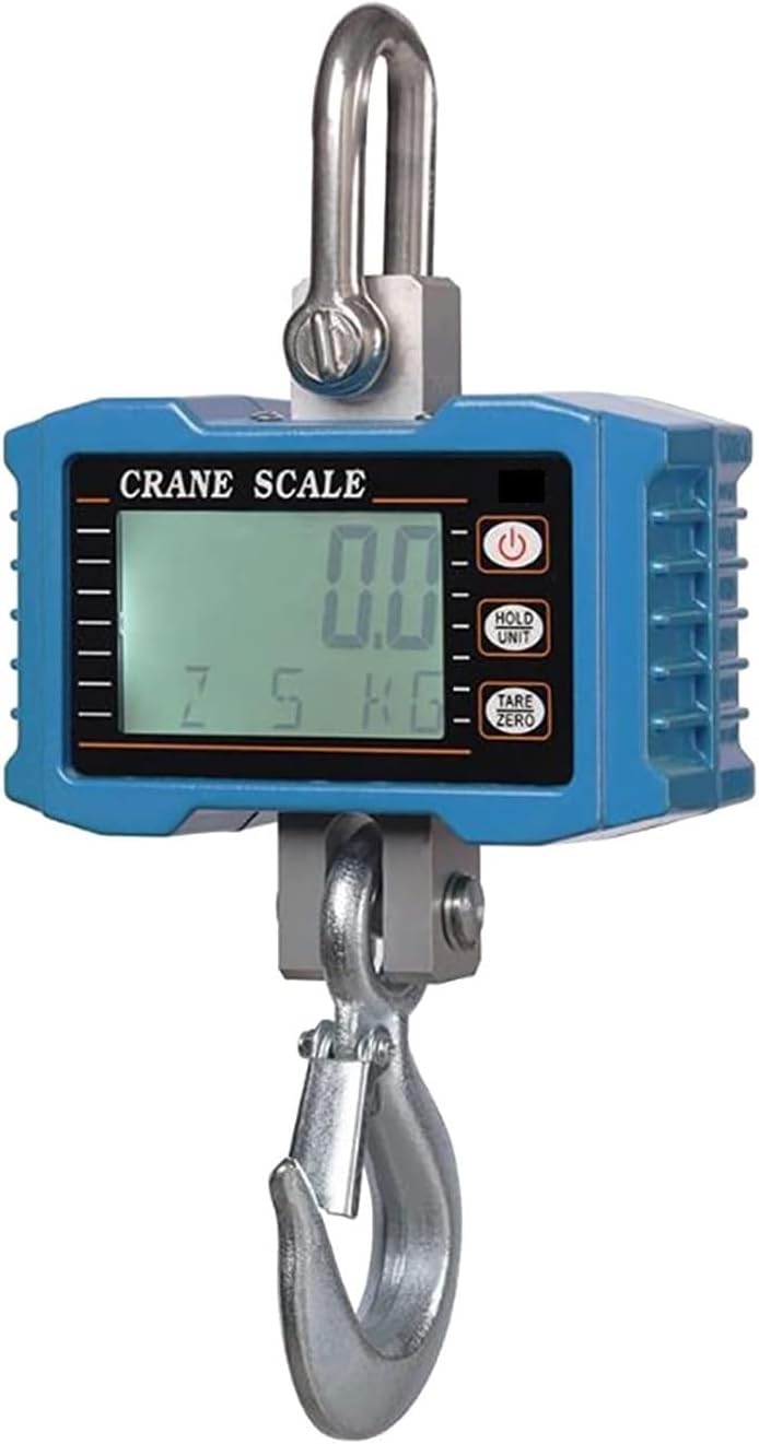 Portable Digital Crane Scale 1000kg(2200lbs) Digital Industrial Heavy Duty Hanging Crane Scale W/Remote Control,Accurate Sensor&LCD Display for Farm,Factory (Blue with Box 1)