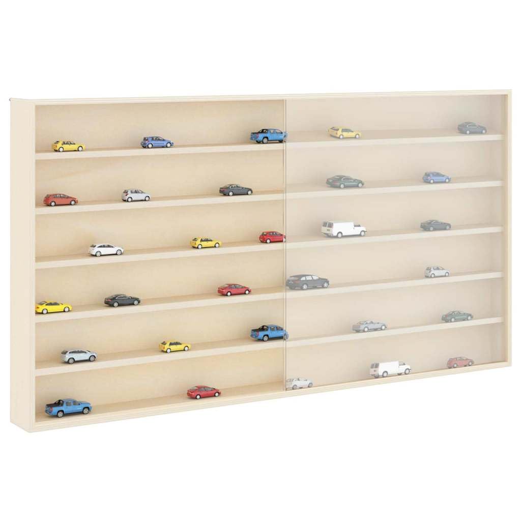 Vitrine murale beige 100 x 8,5 x 54 cm contreplaqué