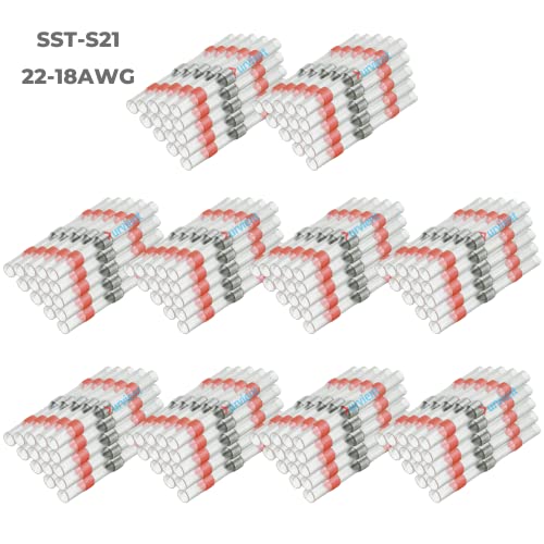 Image of Durvient.com Heat Shrinking Sleeve with Solder Ring For Electrical Wiring Insulation Waterproof Electrical Insulation (Wire Gauge 22-18, Pack of 100)