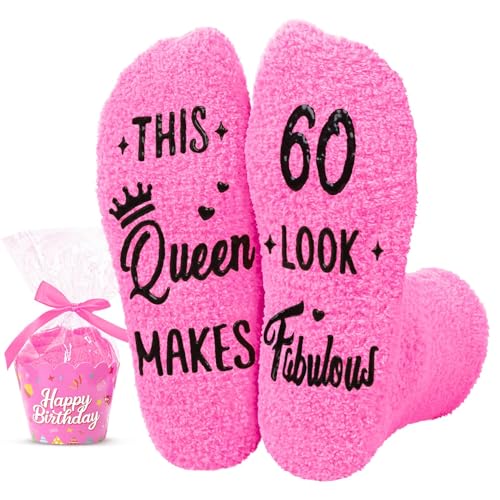 HAPPYPOP 60th Years Old Birthday Gifts - Novelty Socks for 60 Year Olds, Ideal Gifts for 60 Year Old Middle Aged Woman