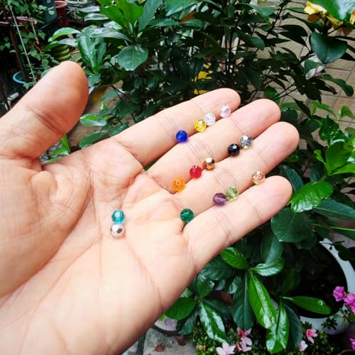 Image of 6mm Round Glass Beads for Jewelry Making, 900pcs Faceted Crystal Spacer Beads for Bracelets Necklaces Earring