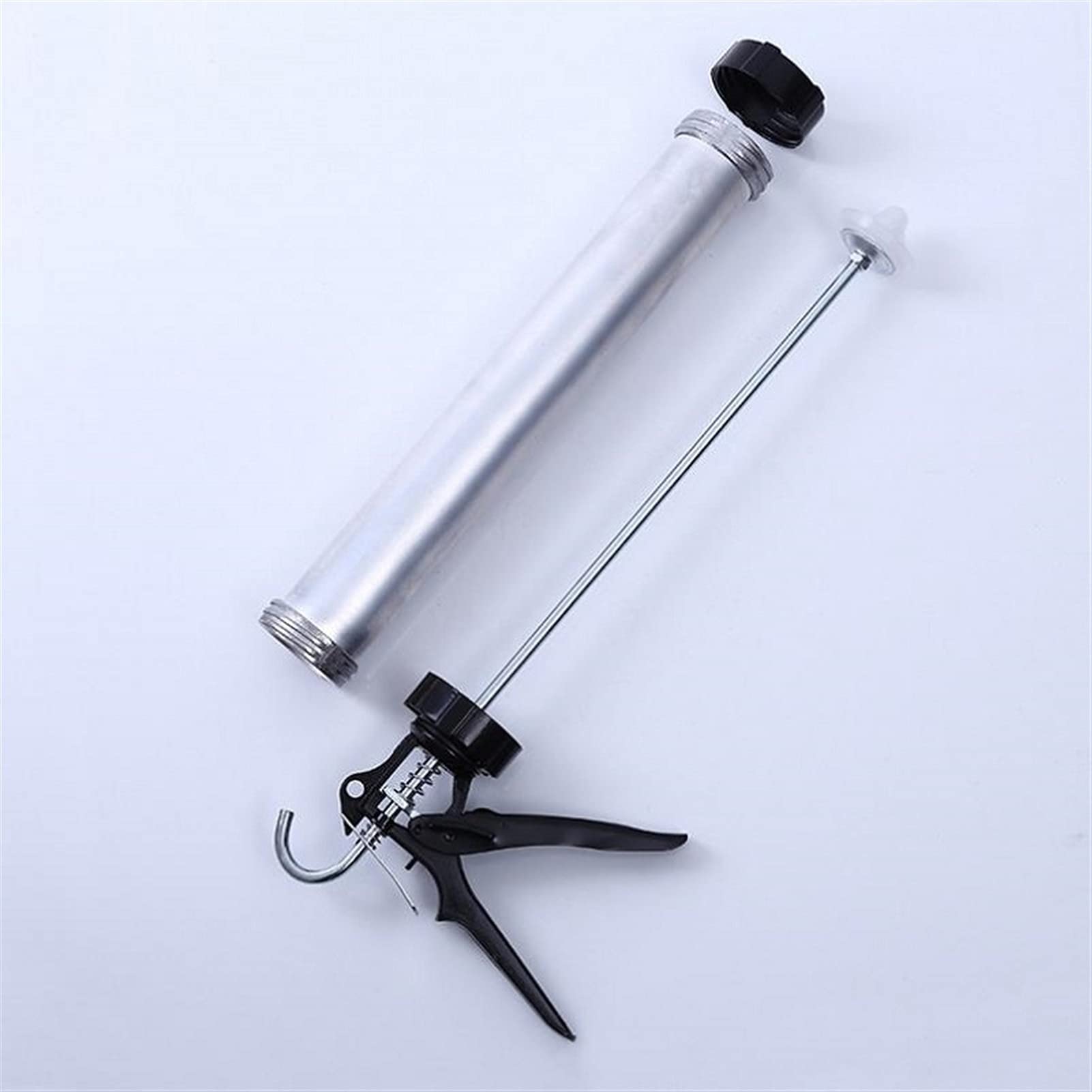 Pistola de calafateo de diseño ergonómico Cilindro de Aluminio Pistola de Pegamento de Vidrio Pistola de Cartucho de Mano Profesional Pistola de Pegamento con Estructura de Silicona para Mejorar