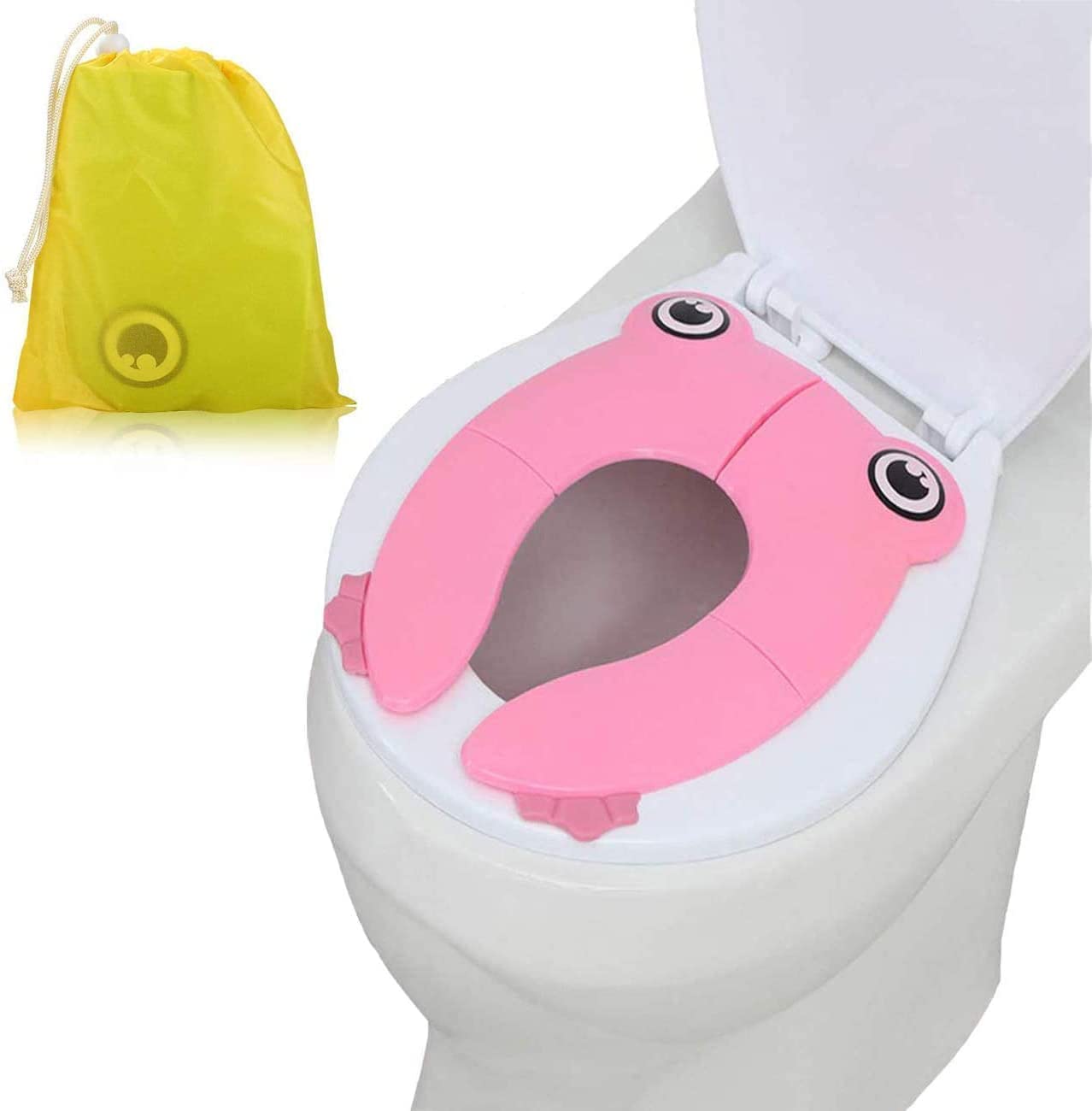 Zollyss Toilet Potty Training Seat Cover, Travel Toilet Seat, Folding Non Slip Silicone Pads, Travel Portable Reusable Kids Toddlers Boys Girls, Carry Bag (Pink), Pl (B0BPLLPB83) Amazon Price History, Amazon Price Tracker