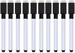 Canetas Apagáveis para Quadro Branco 10 Unidades – Cor Preta – Uso Escolar, Escritório e Lousa Magnética – Ponta Fina