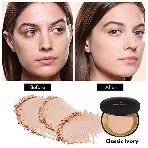 Fv Long-Lasting Pressed Powder, Lightweight Matte Finish Setting Powder Oil Control Medium Coverage Face Baking Powder With Natural Look For All Skin Types, 0.28 Oz, Classic Ivory #TOP2
