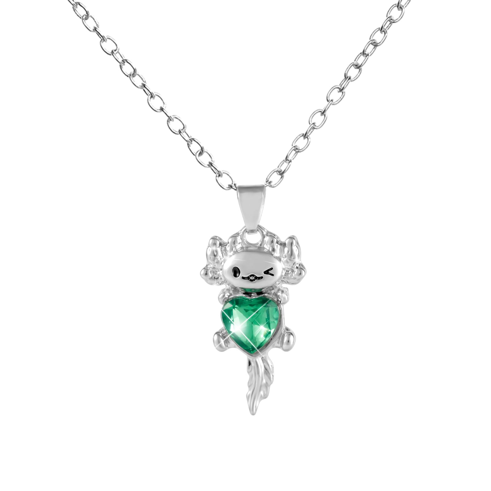 Set Gioielli Axolotl: Collana E Orecchini Pendenti Con Cristalli Colorati - Lega Di Zinco, Gioiello Ispirato Alla Salamandra, Regalo Per Lei E Lui - 2