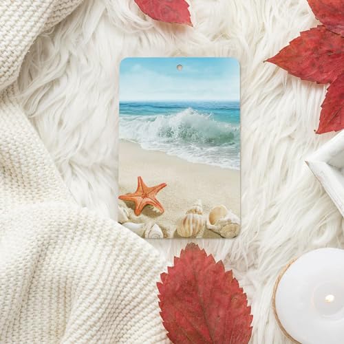 Image of Custom Air Fresheners Design Your Own Add Any Image Text Logo Suitable for Car Room Wardrobe Bathroom and Bedside Personalized Hanging Ornaments, SandBeach, 2.4 inchx3.5 inch