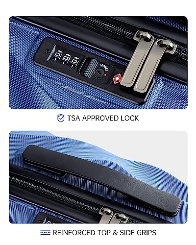 Image of BAGSMART Travel Luggage Carry-Ons, Navy Blue, 3-Piece Set (20 /24 /28), 3 Piece Luggage Set (20 /24 /28)