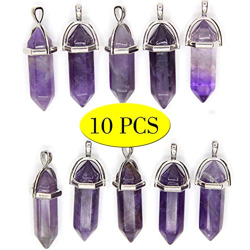 Wholesale 10PCS Genuine Quartz Stone Healing Point Reiki Chakra Pendants Charms Bulk