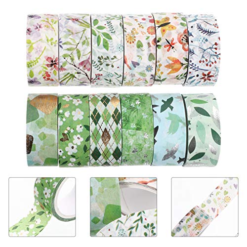 Healifty 12 Rotoli Nastri Washi Floreali 3 M
