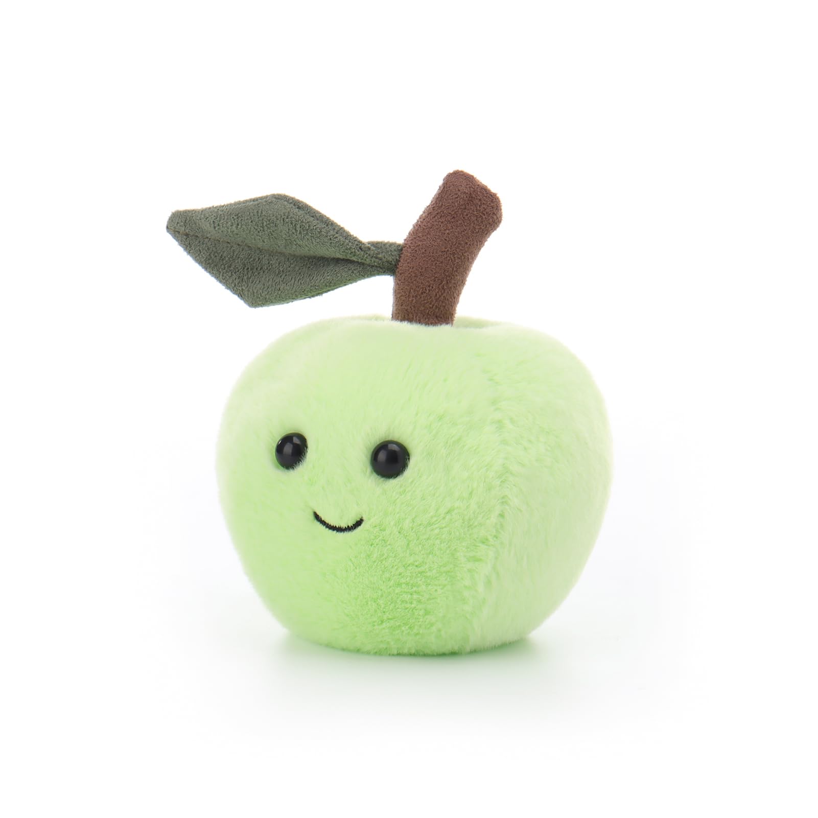 Apricot Lamb Sweet Green Apple Plushies Stuffed Animals for Kids Soft Cute Plush Toys for Baby Girl and Boy Fluffy Green Fruit 5 Inches - Image 4