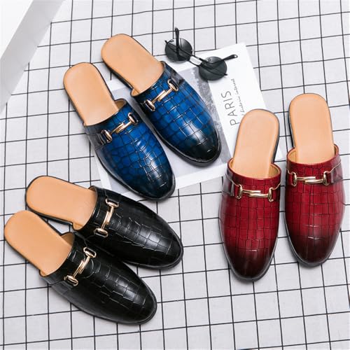Mens Mules Mens Slippers Slip-On Loafers Casual Half Loafers Shoes Mens Backless Sandals3