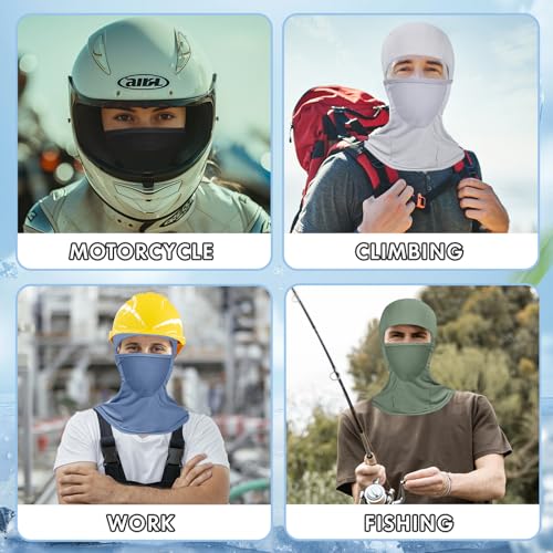 Image of 6 Packs Ski Mask Sun UV Protection Hood Breathable, Balaclava Face Mask for Men Women - Motorcycle Fish