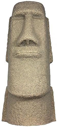 EMSCO Group Easter Island Head Statue Natural Sandstone Appearance Made of Resin Lightweight 28 Height