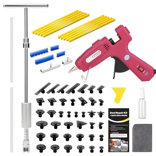 VEXTRO Dent Puller Kit Dent Removal Kit for Car Auto Body - Paintless Dent Repair with Slide Hammer Dent Puller Tabs for Hail Damage Door Dings Auto Dent Pulling and Car Dent Repair