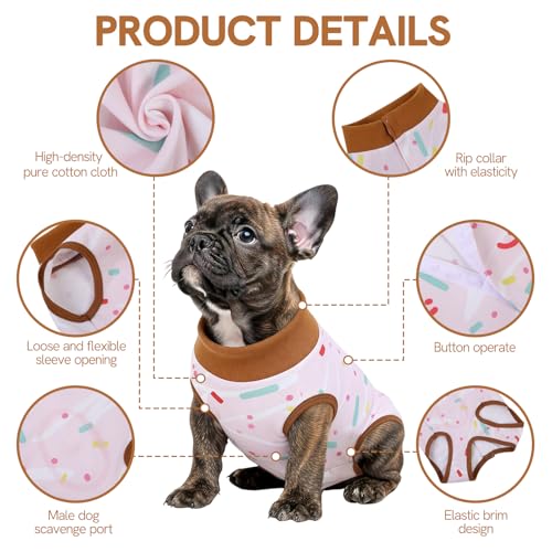 Image of SAWMONG Recovery Suit for Dogs Female Male, Breathable Dog Onesie Body Suit After Surgery Spay Neuter, Professional Pet Surgical Suit, Substitute E-Collar Cone (Pink, 2XL)