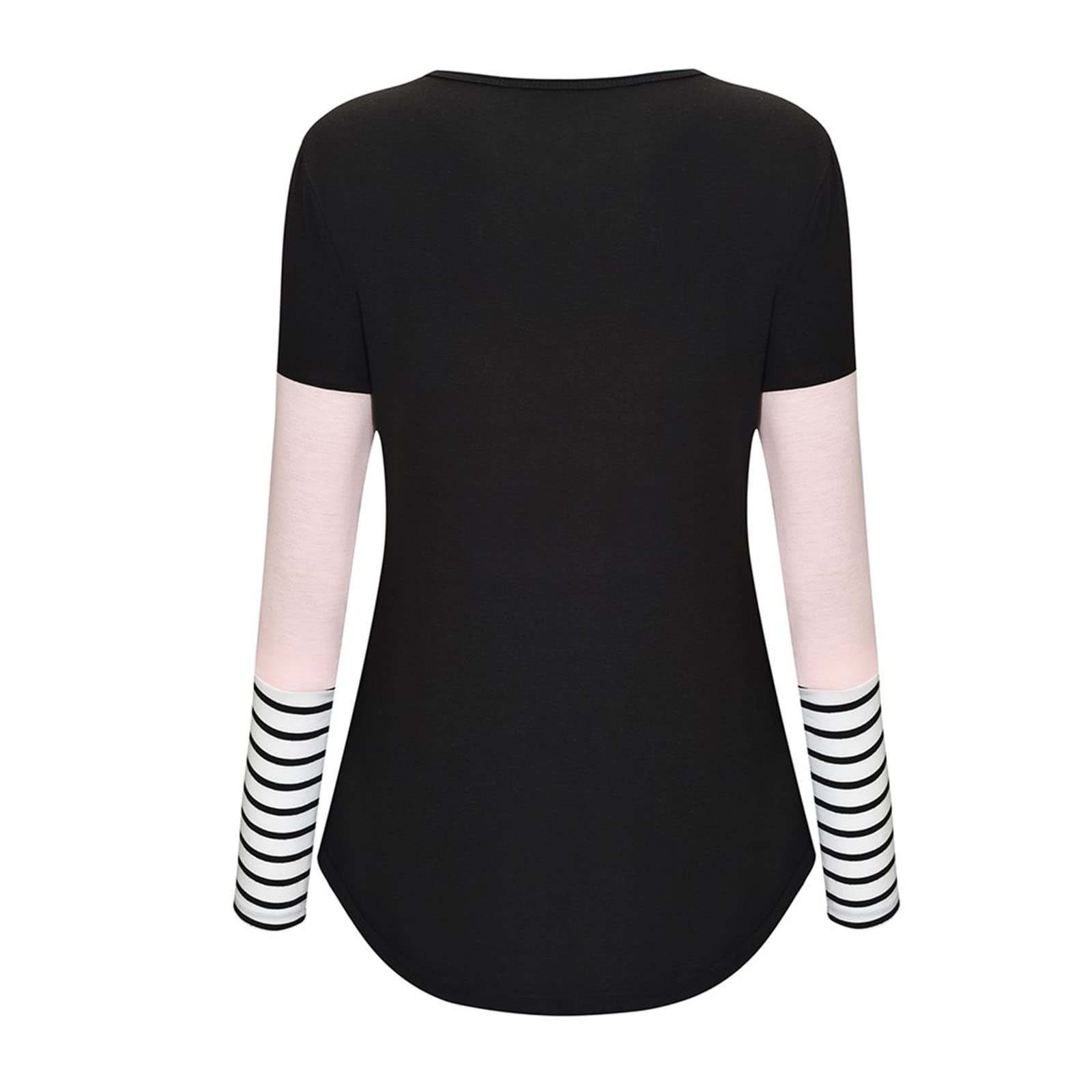 Veste d'hiver pour femme - Pull en tricot - Sweat à capuche - Manches y2 x k - Pour l'allaitement - T-shirt d'allaitement - Chemisier de grossesse avec imprimé rayé - Long chemisier de grossesse à