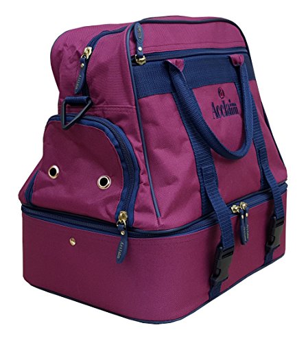 Acclaim Farne Midi Nylon Double Decker Bowlers Level Lawn Flat Green Short Mat Indoor & Outdoor Bowling Bowls Bag New 2025 Model (Burgundy/Navy Blue)