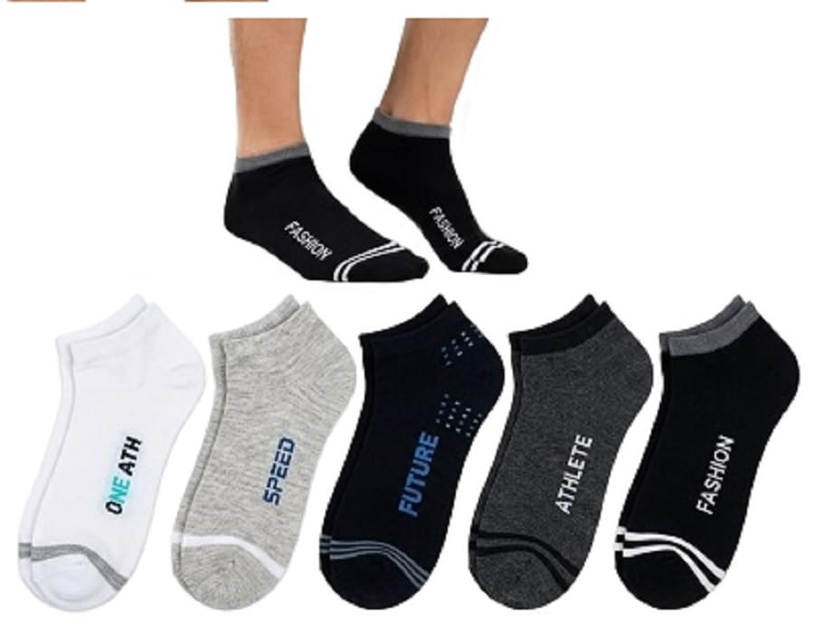 Pack of 5 Fit Cotton Sneaker Socks | Invisible Low Cut Design Anti-Slip Daily Wear-picture-37