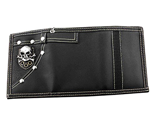 Mens Boys Trifold Casual Skull Wallet Money Purse With Jeans Pants Chain L204