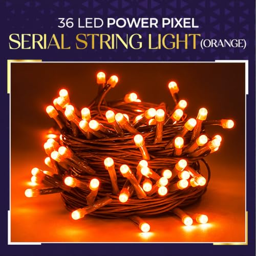 Image of Lexton 36 LED Power Pixel Serial String /Fairy Light | Plug Sourced | Suitable for Home & Outdoor Decoration, Diwali, Christmas, Ramadan, Wedding, Party, Festival (Pack of 2, Orange)