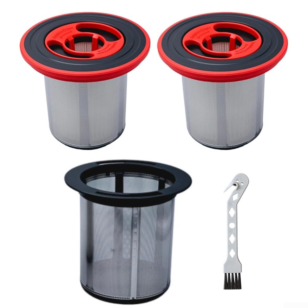 12040193 Original Ersatzfilter für Bosch Unlimited Serie 7 schnurloser, waschbarer & wiederverwendbarer Edelstahl-Vorfilter und Microvlies-Hauptfilter (A)