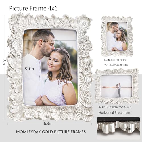Image of 4x6 Vintage Picture Frames, Picture Frame for Table Top Display and Wall Hanging Home Decor (Silver, 4x6 Inch)