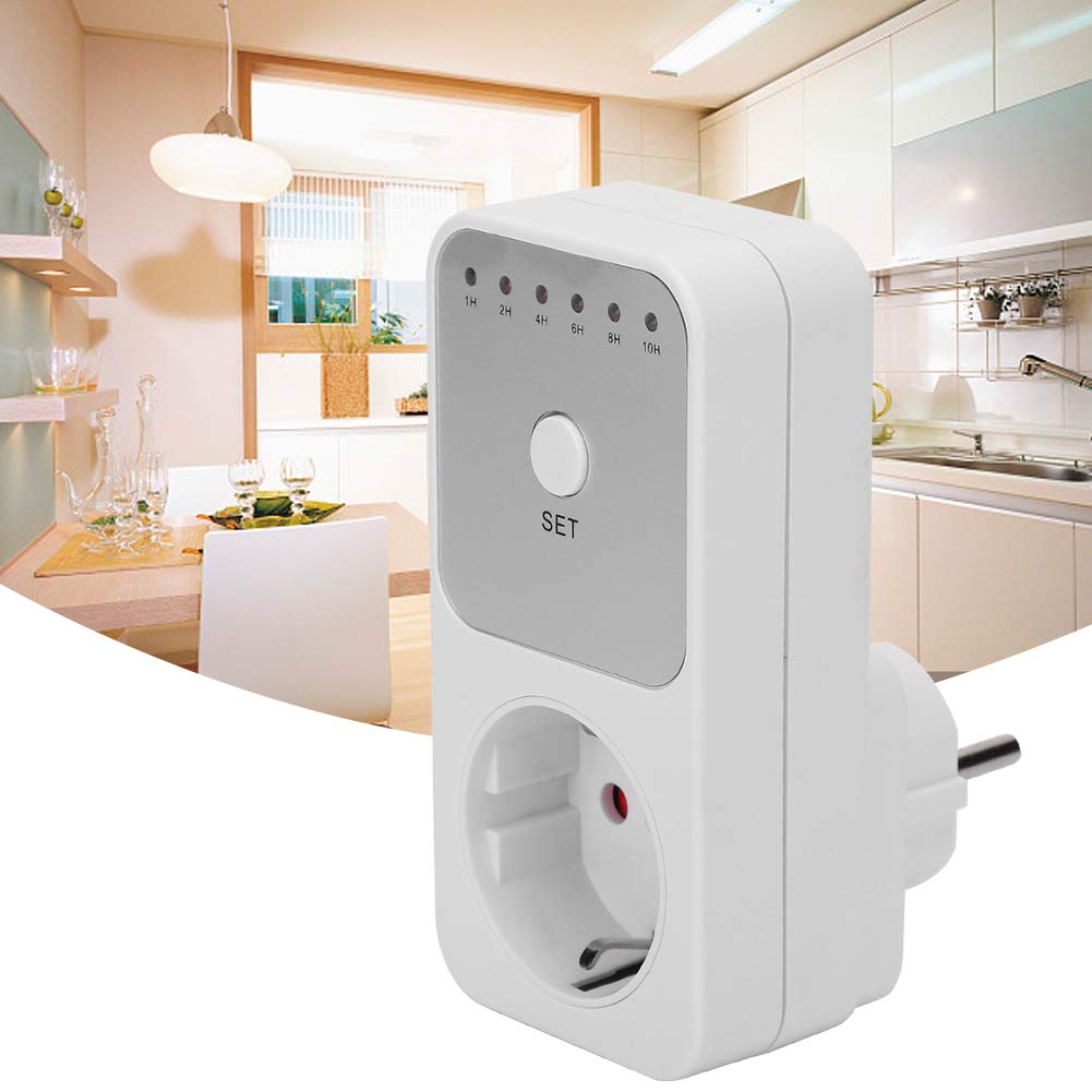 Wtyczka UE 230 V 16 A Timer Przełącznik Gniazda Zasilania Od 1 do 10 Godzin Swobodne Ustawianie Sterownika Wyłącznika Czasowego Odliczania do Oświetlenia Domu, Wentylatorów,