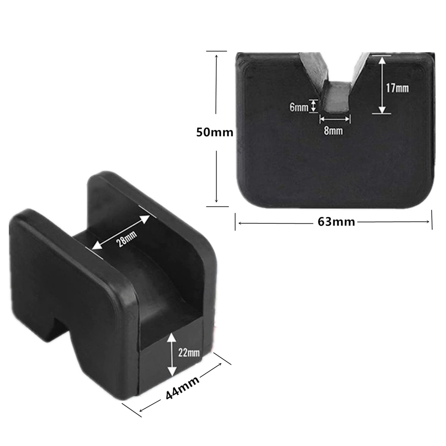 KickFun Universal Jack Stand Rubber Pads, Fits 2-3 Ton Jack Stands, Pinch Weld Jack Adapter Protector (2 Pack)