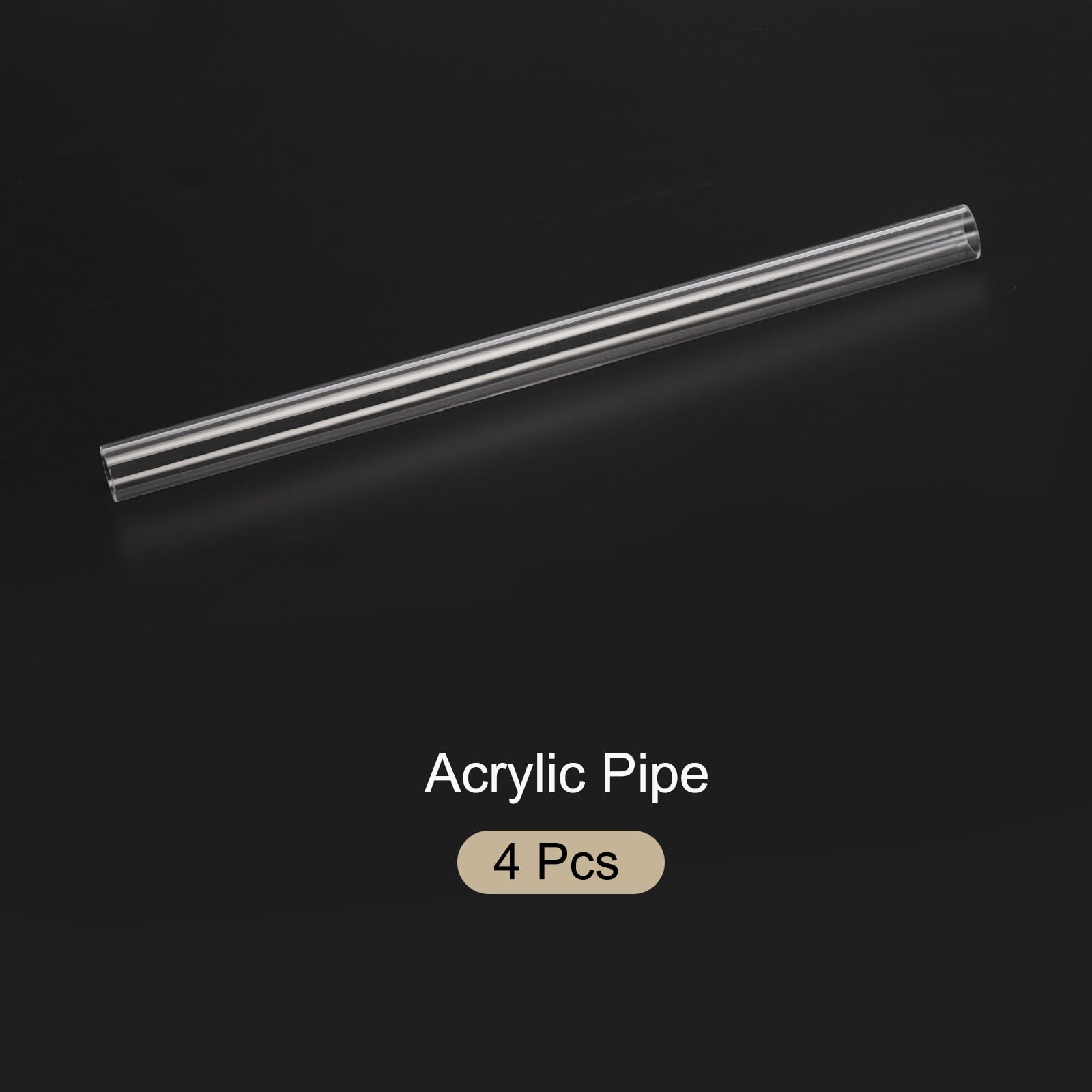 Tubo Rigido in Plastica Trasparente da 10" 12mm x 16mm (0.5" x 5/8") Tubo in Acrilico Tondo in Policarbonato, [Per Idraulica, Acquari, Fai da Te] - 4 Pezzi