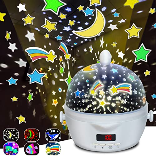 Image of Star Projector Night Lights for Kids with Timer, Toy Gifts for Old Girls Boys, Room Lights for Kids Glow in The Dark Stars and Moon for Child Sleep Peacefully