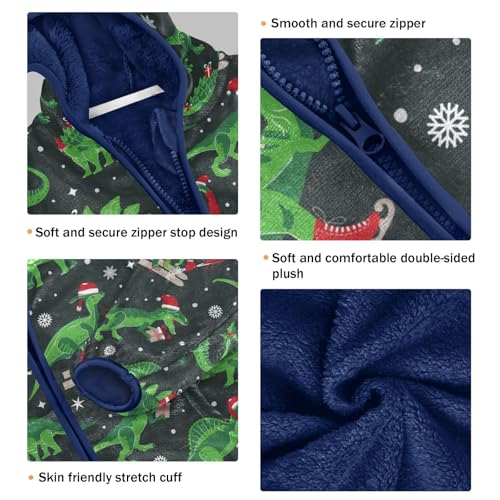 Boys' Fleece Hoody Jacket Zip Up Coat Warm Fall Winter Plush Jacket Christmas Dinosaurs Long Sleeve Outerwear3