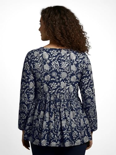 Image of Casual Rayon V-Neck Full Sleeves Stylish Peplum Top for Women(28 inch Inches)