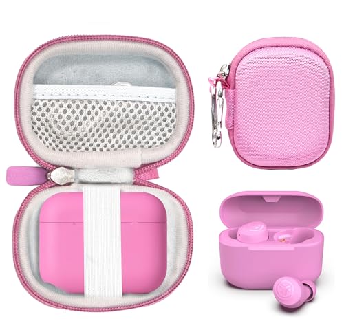 Image of Case for JLab Go Pop+,Go Air Pop, Air Tones+ / Tones, JBuds Mini True Wireless Earbuds, Compact Organizer for the Charger case and Charger Cord (Cotton Candy Pink)