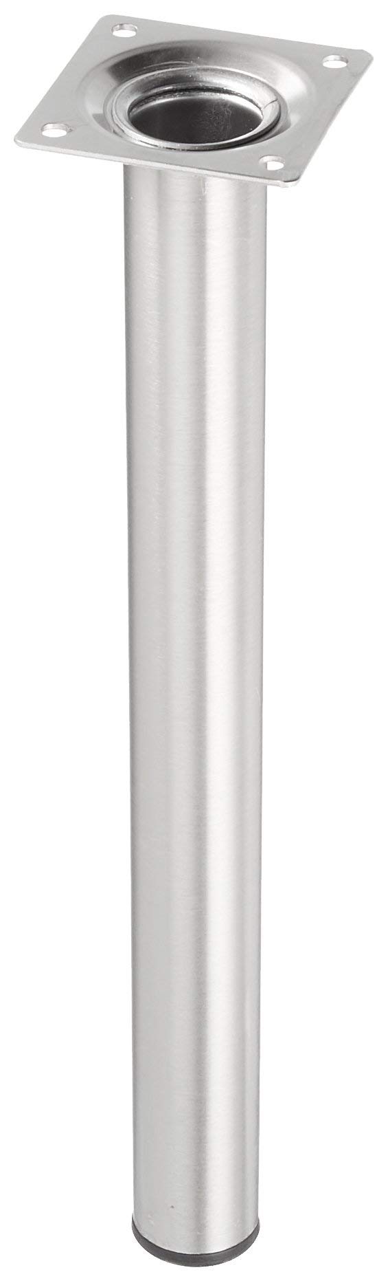 Element System11100-00173 300 mm Length 30 mm Diameter Round Pipe Furniture Legs includes Screw-Mounting Plate - Stainless Steel Optics 1 Piece