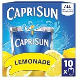 Capri Sun Flavored with Other Natural Flavor Juice Drink Blend, 10 Pouches, for School Lunches and On-the-Go Hydration, Lemonade, All Natural Ingredients, 6 fl oz