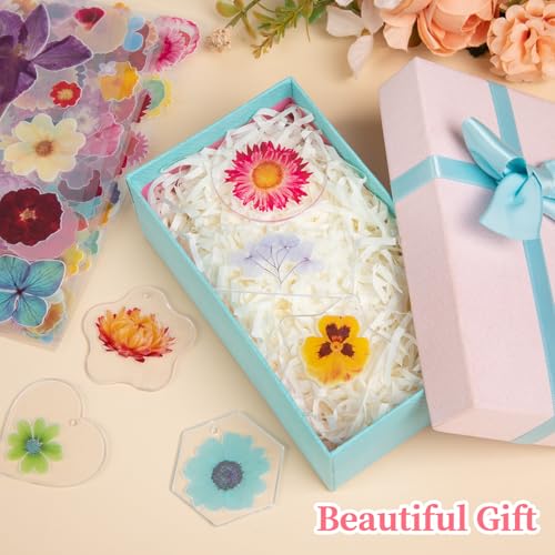 360 stickers de flores prensadas en 20 hojas miniatura 4