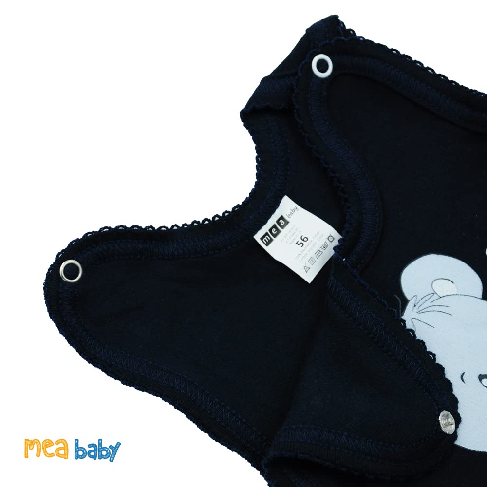 MEA BABY Pelele de bebé unisex con estampado 100% algodón en paquete de 5 unidades para bebé para niñas, Para niños 2, 9 mes