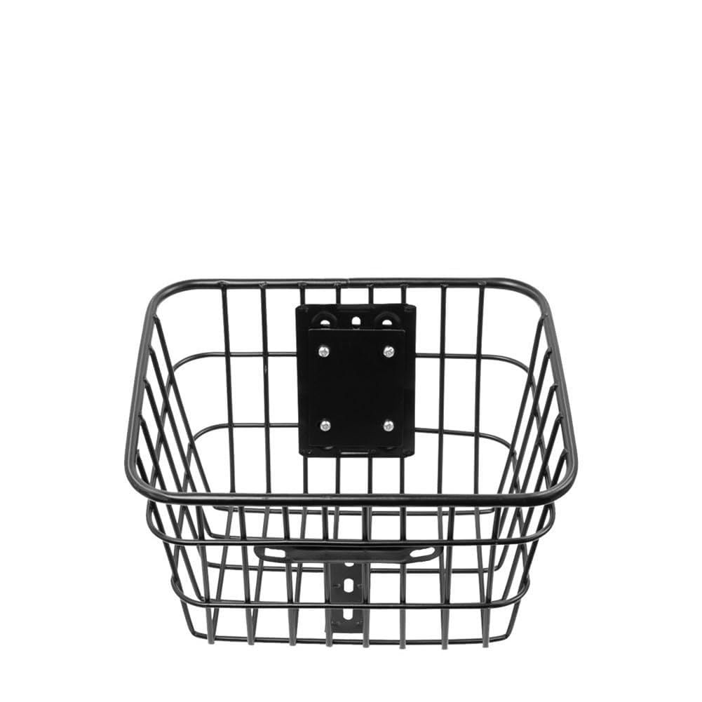 ZYWUOY Panier de rangement avant amovible pour scooter électrique et vélo – Panier de rangement robuste en tuyau de fer, portable et pratique, noir
