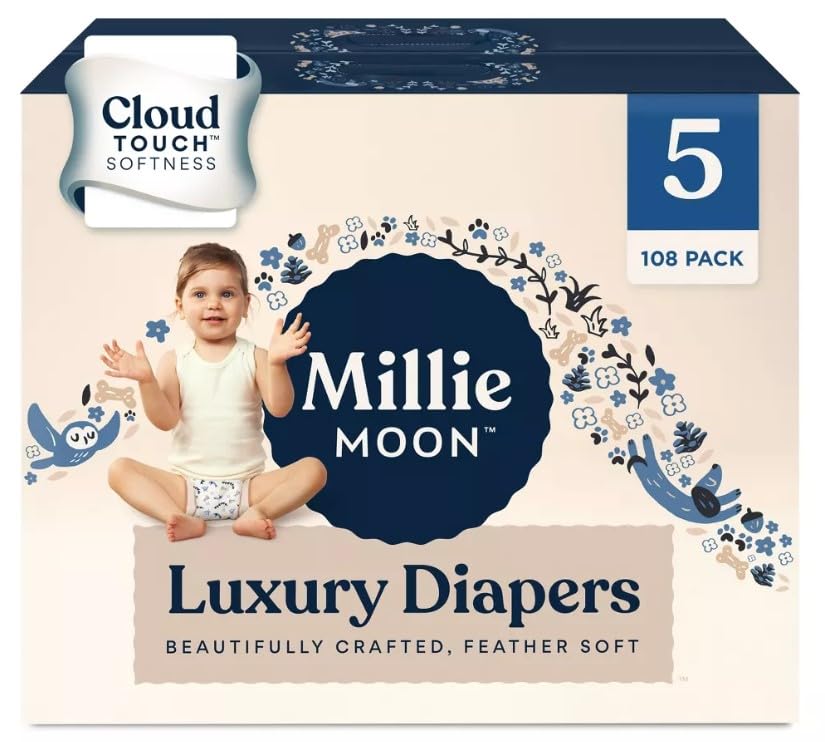 Image of Millie Moon Luxury Diapers, Size 5, 108 Count Pack