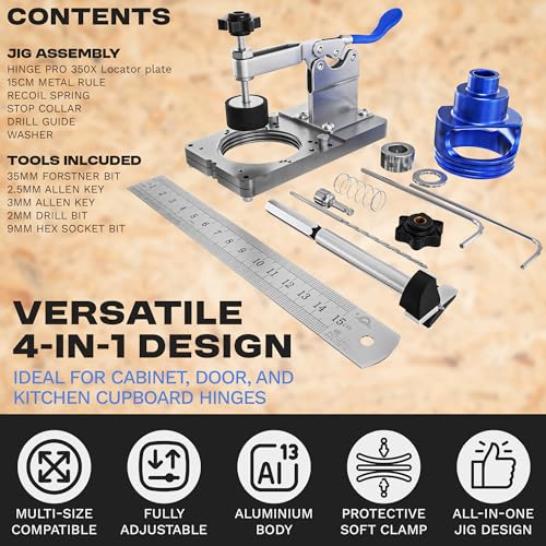 4 in 1 Concealed Hinge Jig 35mm to 26mm Hole Cutter Drill Guide - Kitchen Door Hinge Jig Carpentry Tools - Drilling Hole Puncher Woodworking Tools and Accessories for Joiners and Carpenters 6 4 in 1 Concealed Hinge Jig 35mm to 26mm Hole Cutter Drill Guide - Kitchen Door Hinge Jig Carpentry Tools - Drilling Hole Puncher Woodworking Tools and Accessories for Joiners and Carpenters - Image 6