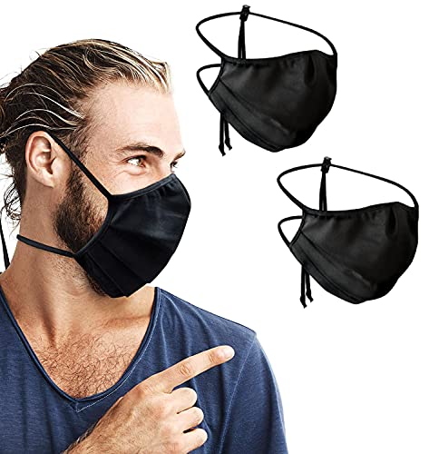 PURIAN Big Mask Adult XL (Extra Large) Beard Mask for Men, Face Mask with Black Straps include Quick Fit Cord Lock Toggles for All Day Use