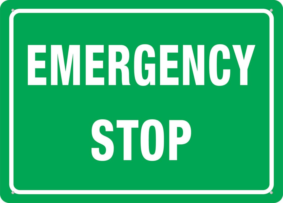 Emergency Stop Sign Outdoor Signs Metal Aluminum Tin Sign 8x12 Inch Uv Ink Printed For House And Business