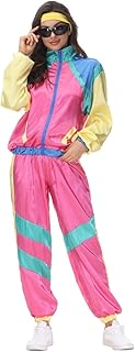 Costume Bay Adults Couple Mens Womens 80s Height Of Fashion Shell Tracksuit 1980s Party Retro Disco Neon Costume Halloween...