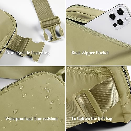 Image of ODODOS Unisex Mini Belt Bag with Adjustable Strap Small Fanny Pack for Workout Running Traveling Hiking, Khaki Green