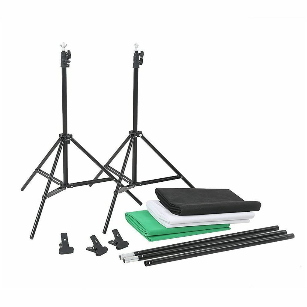vidaXL Kit de Studio Photo avec Boîte à Lumière et Toile de Fond Lumière de Photographie Système de Fond Kit de Support de Fond Sac de Transport