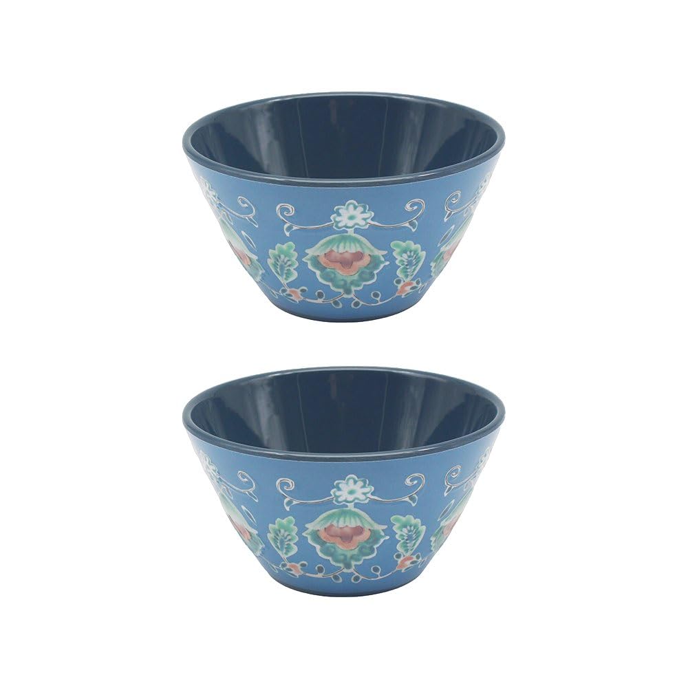 Tuscany Style Melamine Tableware (Blue, Bowl 14 cm (Set of 2))